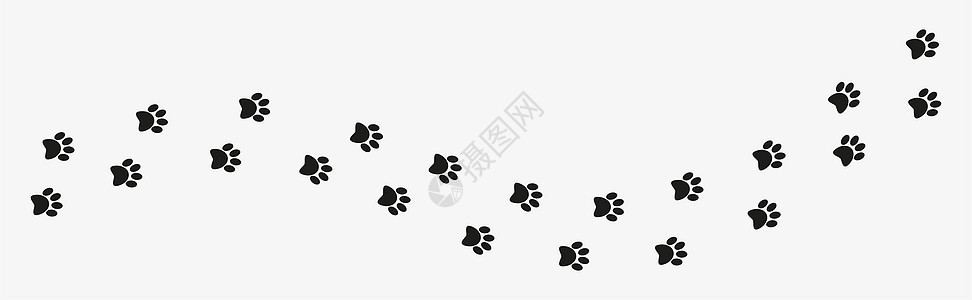 狗或猫脚足迹矢量 爪印矢量图片