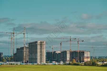 具有复制空间的建筑工地背景建造业房子工具水泥晴天技术场地金属基础设施房地产图片