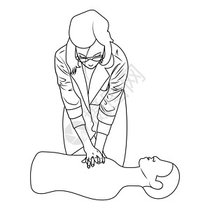 急救和CPR培训玩偶矢量说明图片