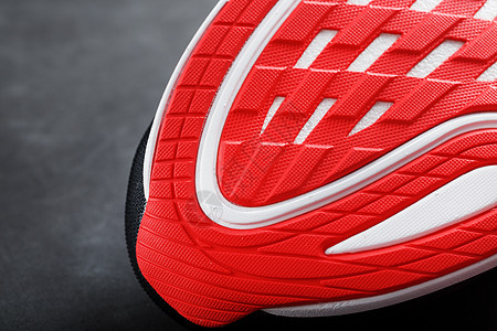 红色跑步运动鞋底板的缝合 红色跑动机棒球健身房训练福利网球锻炼培训师竞赛生活方式图片