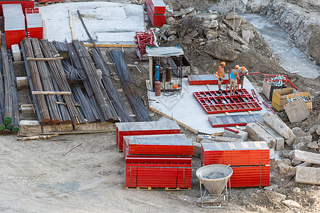 Craner和建筑施工工地景观脚手架房地产套管房子框架技术职场工作公寓图片