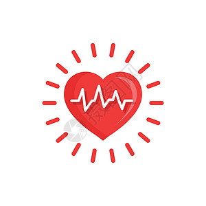 以平板风格显示的动脉血压图标 用孤立背景显示的心跳监测矢量插图 脉冲诊断代表商业概念压力计程序心血管有氧运动机器监视器考试高血压图片