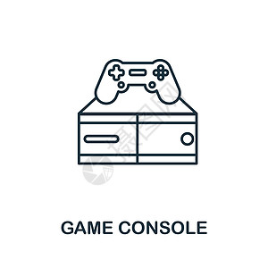 游戏控制台图标 来自家庭休息系列的线条元素 用于网页设计 信息图表等的线性游戏控制台图标标志图片