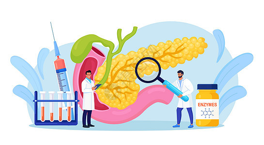 胰腺炎的概念 胃肠病学家诊断胰腺炎症 医生检查病人 消化系统疾病治疗 内脏癌胰腺功能考试葡萄糖食管药店生物学药品胰岛素胆囊图片