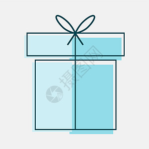 蓝色礼物盒 立方形 首弓优雅图片