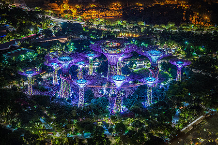 玛丽娜湾沙沙天观测台夜视新加坡照明财务艺术夜景景点海洋摩天大楼天文旅游图片