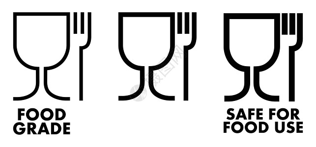 食品安全物质标志 酒杯和叉子符号意味着塑料是安全的图片