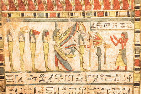 埃及考古学 古代象血清 公元前580年 伊西斯和荷鲁斯的四个儿子寺庙字母历史写作旅游沙漠上帝砂岩地标观光图片