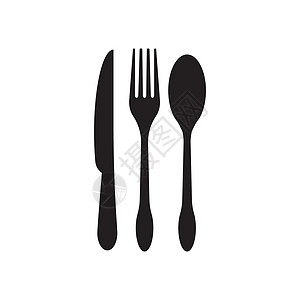 叉勺刀图标早餐勺子黑色工具团体午餐餐厅艺术食物用餐图片
