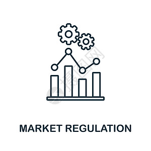 市场监管图标 市场经济系列中的线条元素 用于网页设计 信息图表等的线性市场监管图标标志图片