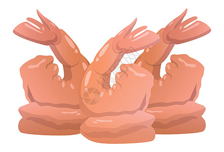 白色背景的现实新鲜煮熟虾     矢量艺术烹饪卡通片标识草图市场甲壳餐厅小龙虾海鲜图片