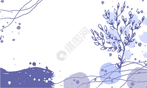 最微小的紫色抽象横幅 彩色极深边界装饰品薰衣草海报墨水紫丁香调色板海浪草图传单图片