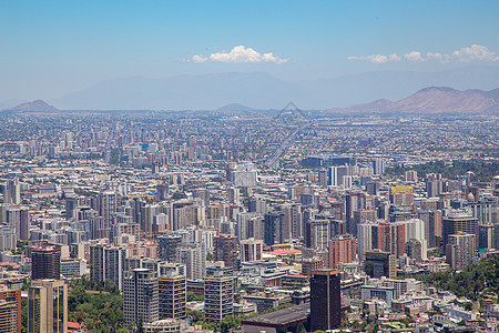 智利圣地亚哥天空线从观测到全景商业旅行建筑天线场景游客市中心地标旅游图片