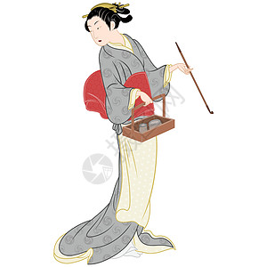 日本日本妇女设计雕刻历史异国文化管道和服服务员食物女士女孩图片