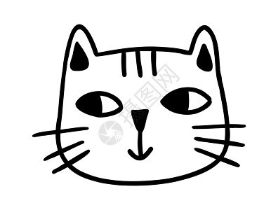 可爱的手工拖猫 有趣的大豆猫 矢量漫画插图生日草图贴纸动物猫科宠物收藏爪子猫咪背景图片