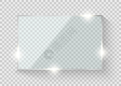 玻璃框 闪耀光泽的横幅或窗口 矢量现实框架面板模板图片