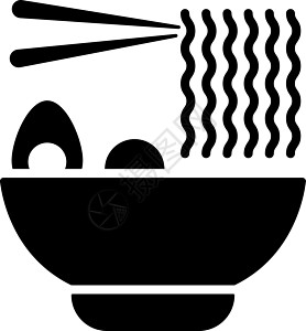 图标食品矢量筷子餐厅猪肉白色盘子黑色午餐绘画面条字形图片