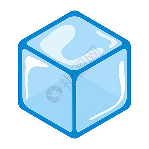 冰方形卡通符号 简单的矢量插图孤立在白色背景上图片
