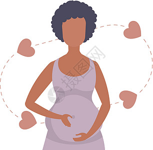 孕妇亲切地抱住她的肚子 孤立在白色背景上 矢量插图卡通片数字女性女士成人腹部家庭女孩日历婴儿图片
