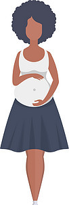全身孕妇 幸福怀孕 孤立在白色背景上 平板风格 矢量插图 这很正常图片