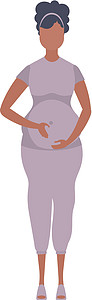 怀孕的女孩在充分成长 精心打造的孕妇角色 孤立在白色背景上 平面样式 矢量图图片