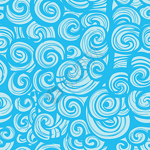 无缝的抽象图案 带有旋转头发背景海浪皮肤毛皮蓝色纺织品荒野墙纸旅行图片