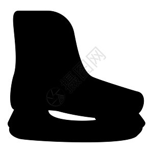 冰冰溜冰运动曲棍球鞋图示滑冰冬季水龙头设备鞋类图标黑色矢量显示图像平板风格图片
