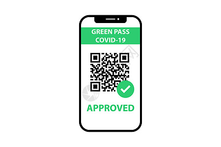 经qr 代码批准的绿色出入证(creen pass)图片