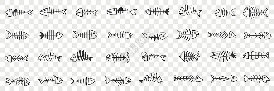 鱼骨头图案涂面板图片