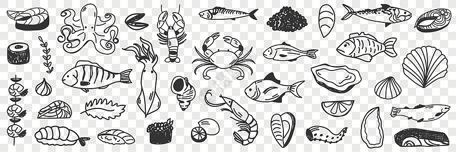 海产和鱼 海食品和鱼条图片
