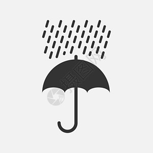 带雨滴黑向量图标的伞图片