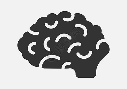 白色背景上孤立的脑矢量图标器官插图医疗记忆创造力科学风暴战略技术大脑图片