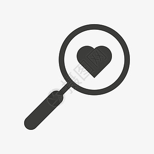 带着心脏的放大玻璃 搜索一个爱情标志图片