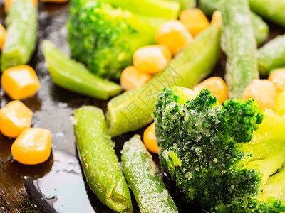 冷冻的蔬菜花椰菜花椰子玉米绿豆小吃团体烹饪饮食食物内衬扁豆维生素图片