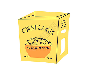 Cornflake 早餐食品 包装 木制简单平手绘画风格图片