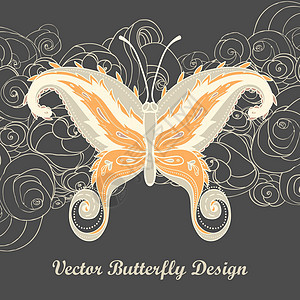 带蝴蝶和鲜花的圆形框架图片