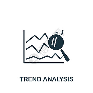 趋势分析图标 用于模板 网络设计和信息资料图的单色简单图标技术玻璃数据审查图表酒吧馅饼商业库存进步图片