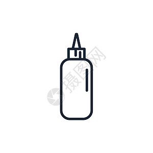 白色背景隔离的微薄线条图标调料瓶 - 矢量图片