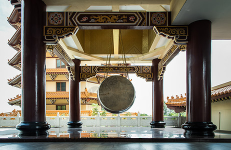 福光山寺的中国传统大鼓装饰场景建筑风格艺术吸引力乐器佛教徒寺庙皮革图片