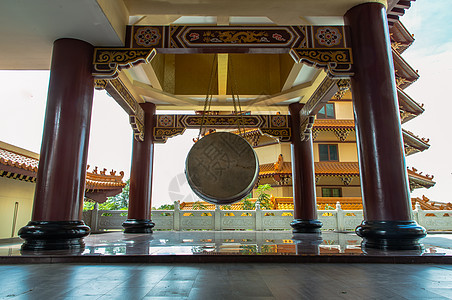 福光山寺的中国传统大鼓寺庙文化场景吸引力亭子神社装饰艺术乐器工具图片