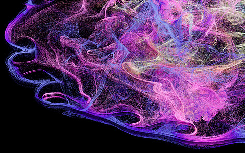 流粒子 波形背景 3D转化流动辉光飞溅渲染材料魔法耀斑海浪奢华颗粒剂图片