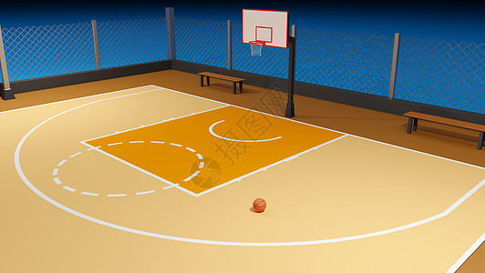 街头篮球场 体育队的构想3D蓝色插图建筑学竞赛民众渲染游戏分数地面街球图片