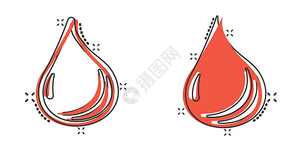 漫画风格的水滴图标 白色孤立背景的液体卡通矢量插图 滴子喷洒效果商业概念眼泪海洋环境斑点气泡生态水晶卡通片玻璃天气图片