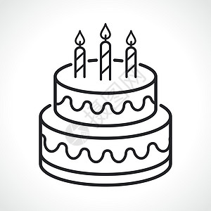 生日蛋糕薄线图标图片
