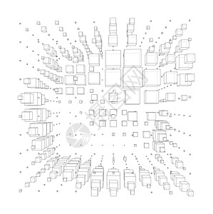 矢量抽象框背景盒子多边形创造力网络几何学插图横幅细胞技术艺术图片