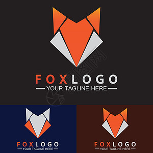 Fox 标志矢量插图设计模板吉祥物荒野尾巴狐狸公司品牌野生动物艺术标签身份背景图片
