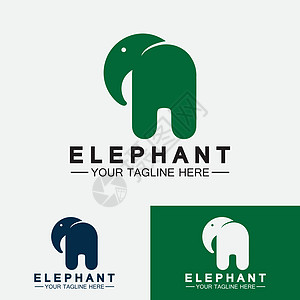 大象 Logo 矢量设计模板力量蓝色动物卡通片树干黑色哺乳动物艺术创造力白色图片