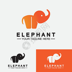 大象 Logo 矢量设计模板插图蓝色艺术荒野商业力量白色黑色树干野生动物背景图片