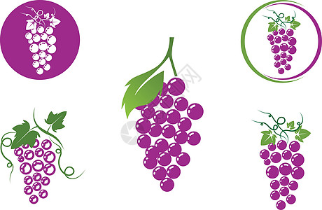 葡萄矢量图标插图设计浆果桌子叶子水果农场红色植物食物紫色藤蔓图片