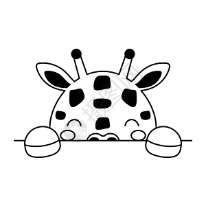 斯堪的纳维亚风格的卡通长颈鹿脸 可爱的动物儿童 T 恤 服装 幼儿园装饰 贺卡 邀请函 海报 室内装饰 矢量股票图女孩荒野卡片孩图片